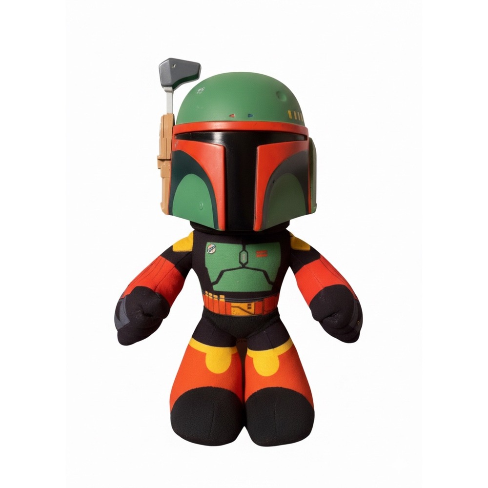 Star Wars‎ Boba Fett Plush Figure Hard Plastic Helmet Movable Rangefinder Space